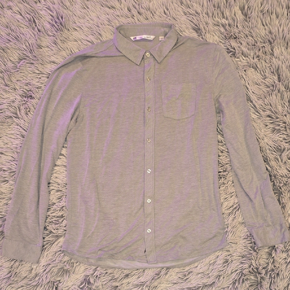 Travis Mathew Light Gray Long Sleeve Dress Shirt